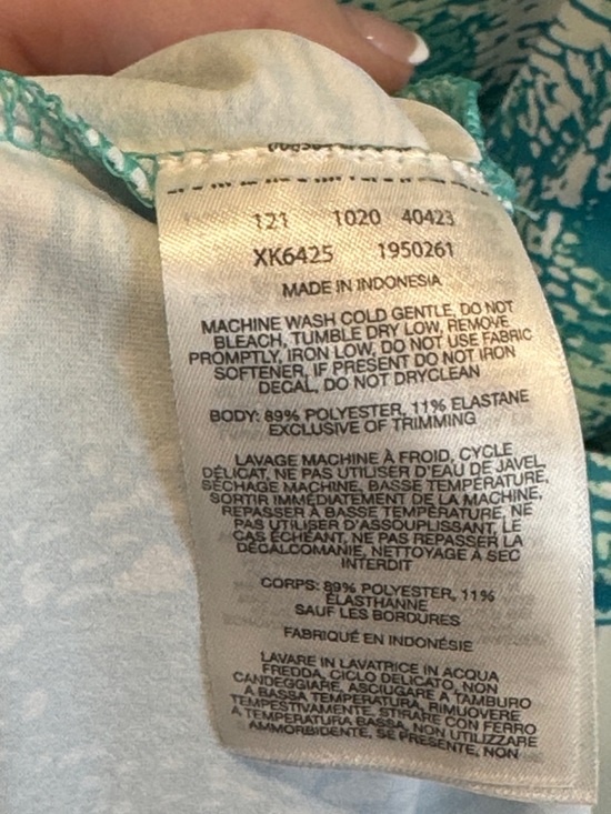 Columbia Teal Printed Midi Dress Short Sleeve Casual Dress - Picture 5 of 6